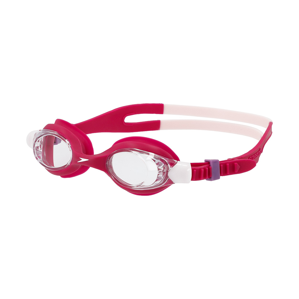 Очки для плав. детск. SPEEDO SKOOGLES Jr, 8-7500645003-C17CF, ПРОЗРАЧНЫЕ линзы, красная оправа