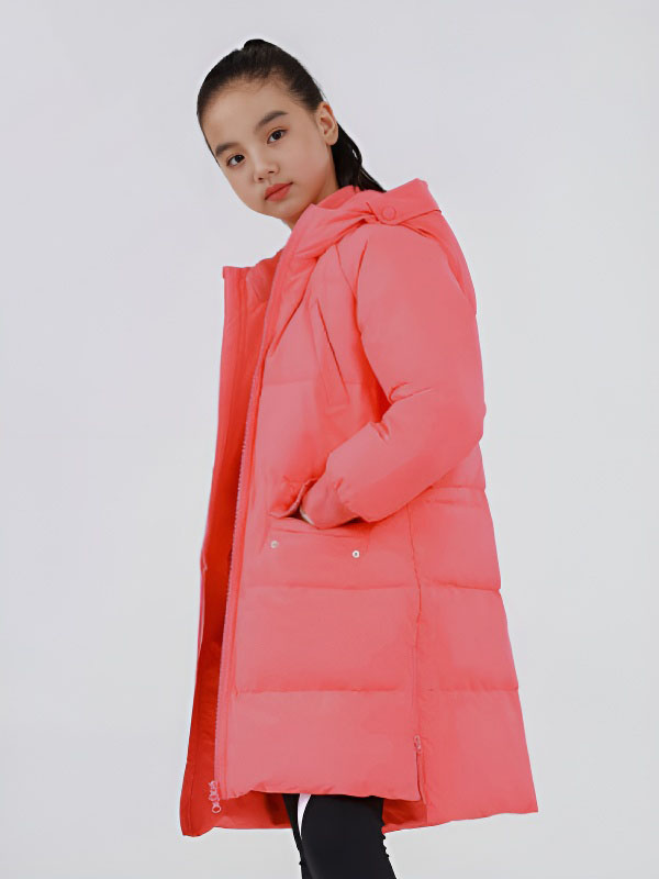 Детский пуховик KELME Girl's Mid-Length Down Jacket Red