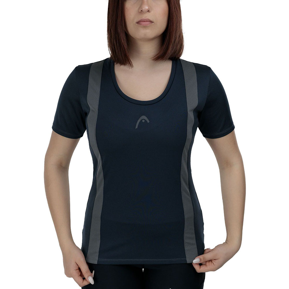 Футболка женская HEAD Club 22 T-Shirt W 814725-NV-L, р.L, 100% полиэстер, темно-синий
