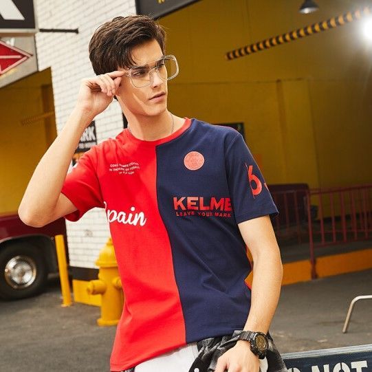 Футболка KELME Men's Short Sleeve T-Shirt (Red/Dark Blue)