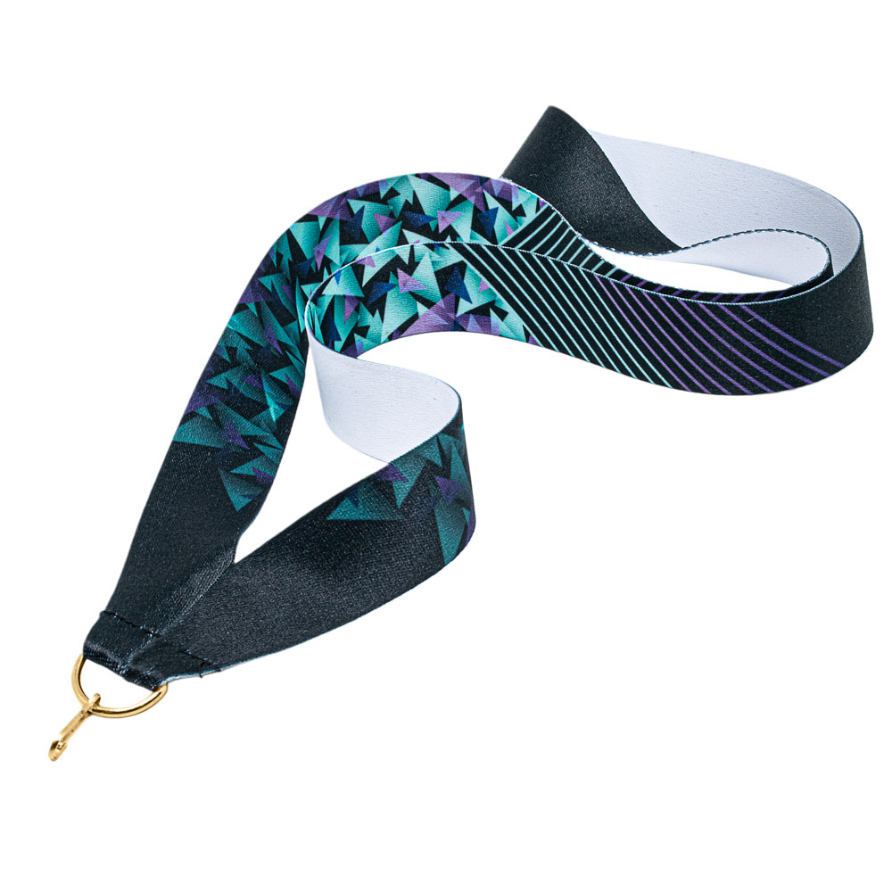 Лента для медали Шарли бирюза (1-сторонняя, 25 мм)