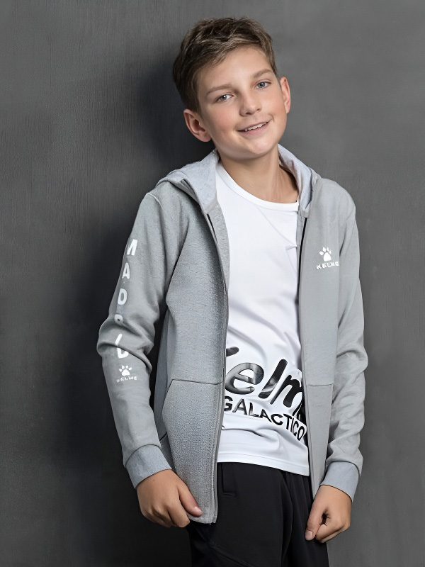 Детская толстовка KELME Boy's Knitted Jacket Grey
