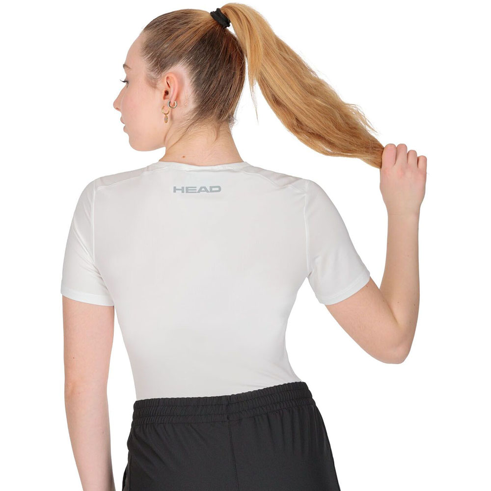 Футболка женская HEAD Club 22 T-Shirt W 814431-WH-S, р.S, 92% полиэстер, 8% эластан, ,белый