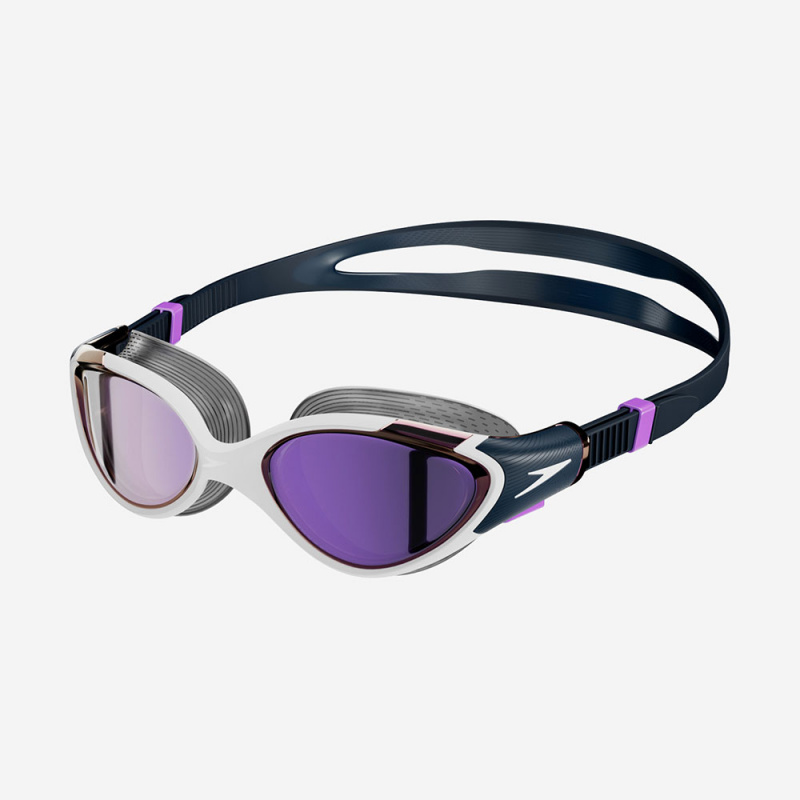 Очки для плав. SPEEDO Biofuse 2.0 Mirror Women`s, 8-00377516738, ЗЕРКАЛЬНЫЕ линзы, белая оправа