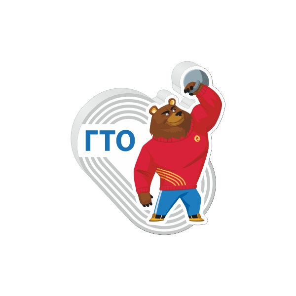 Значок из акрила под оптической смолой "Медведь Потап" (35х45 мм)