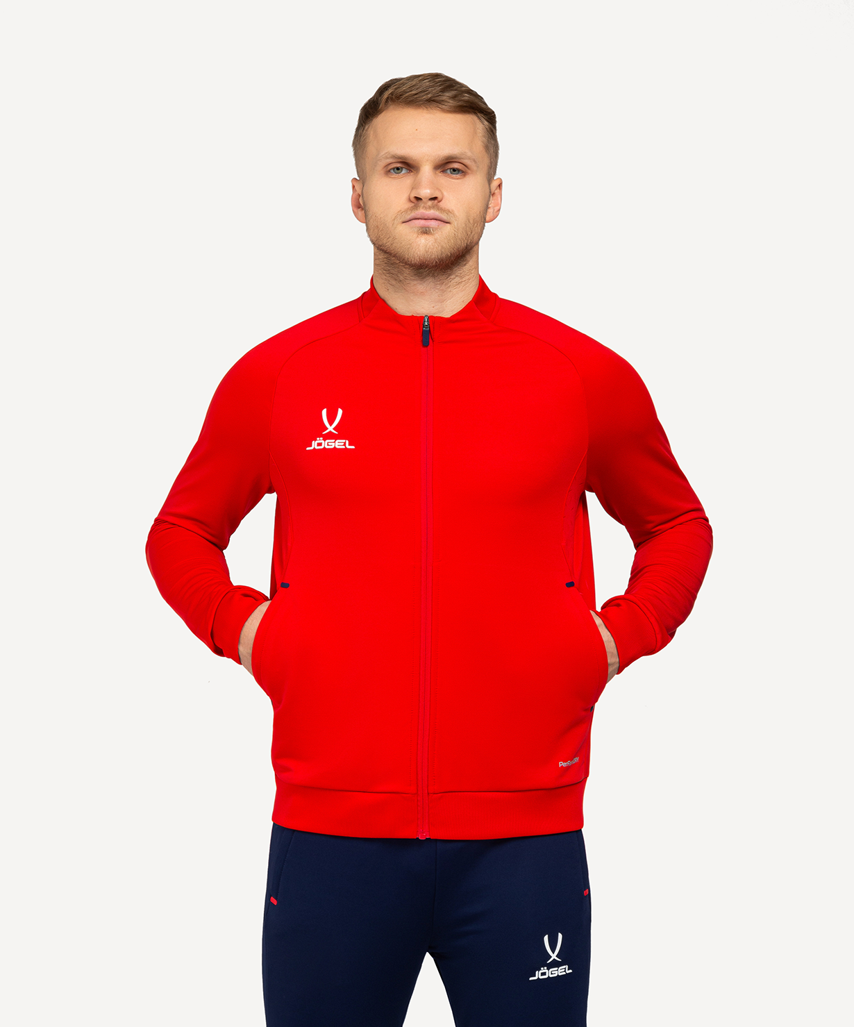 Джемпер тренировочный на молнии JOGEL NATIONAL PerFormDRY Training FZ Jacket, красный, размер YL
