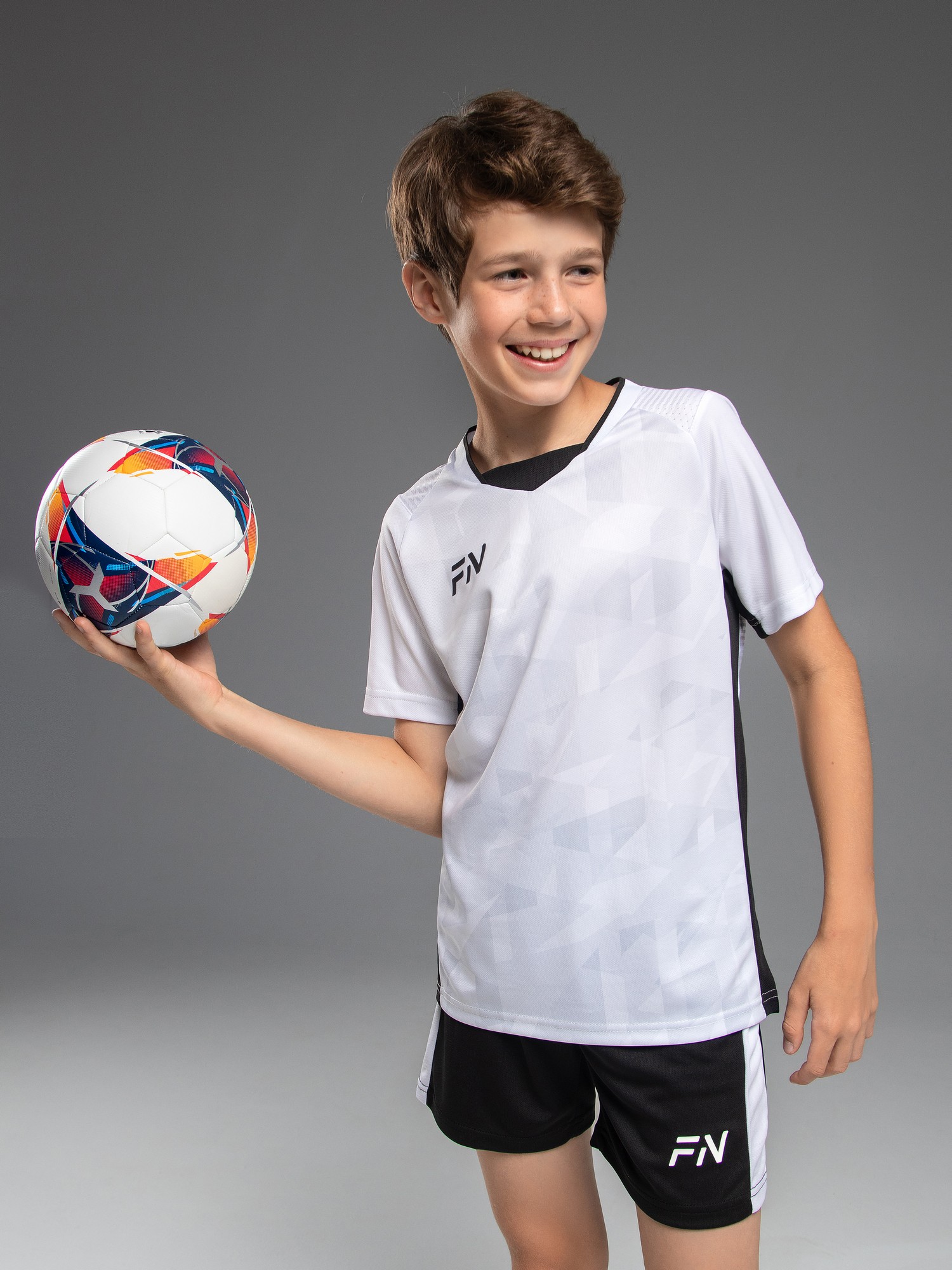 Детская футбольная форма FN Football Set Kid Kid (White/Black)