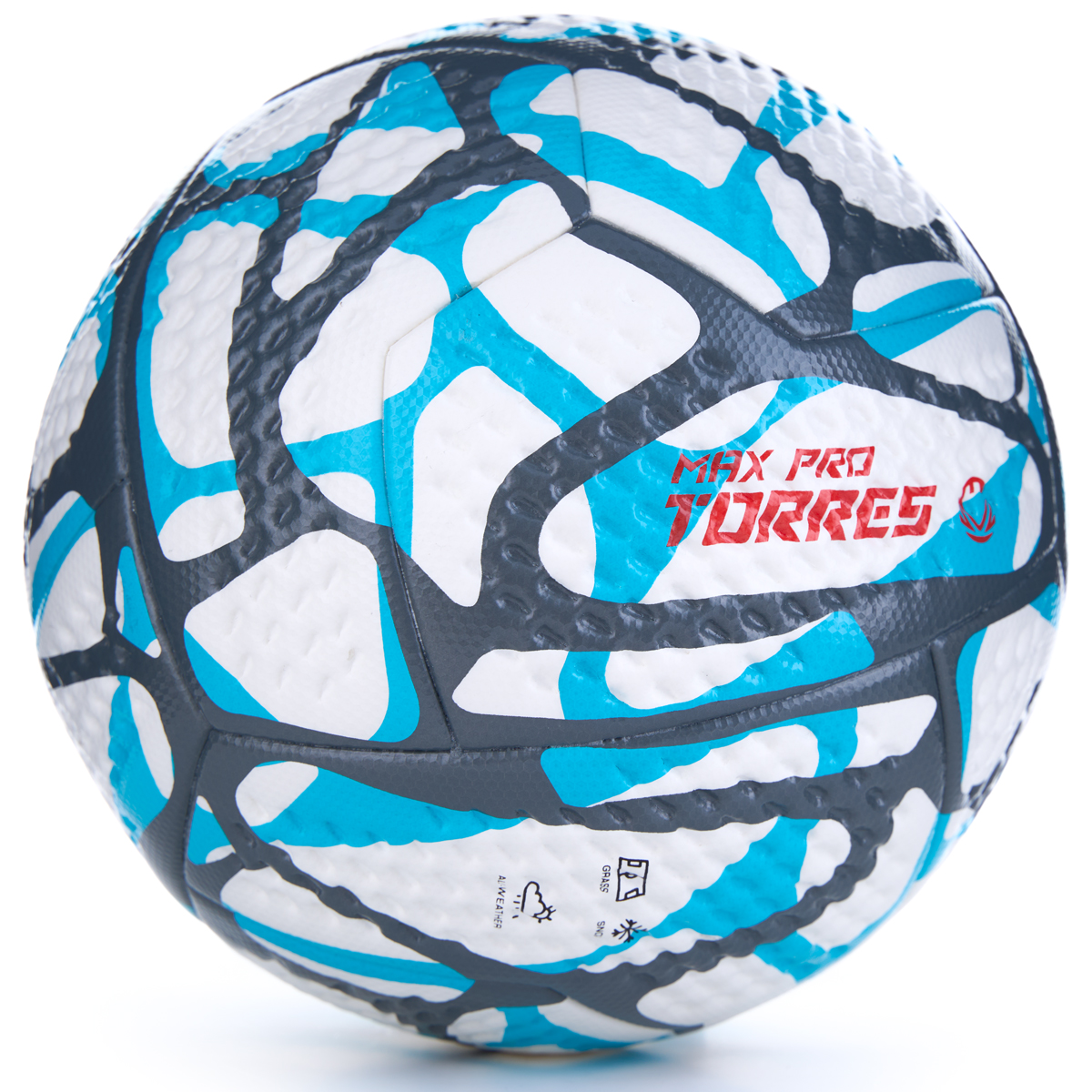 Мяч футб. TORRES MAX Pro, F323415, р.5, EПУ (микрофибра),4 сл, 12 п, термосшивка, бело-голубой