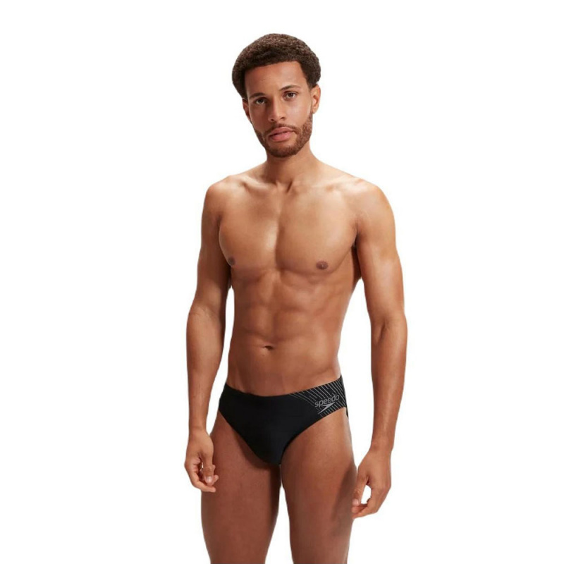 Плавки SPEEDO ECO Medley Logo 7cm brief, 8-0973916907, р.30 (рос.46), полиэст, нейлон, эласт, черный