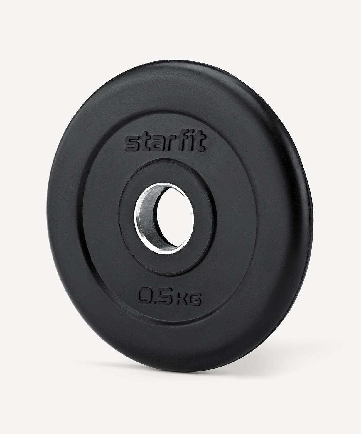 Диск обрезиненный STARFIT BB-202 d=26 мм, стальная втулка, черный, 0,5 кг