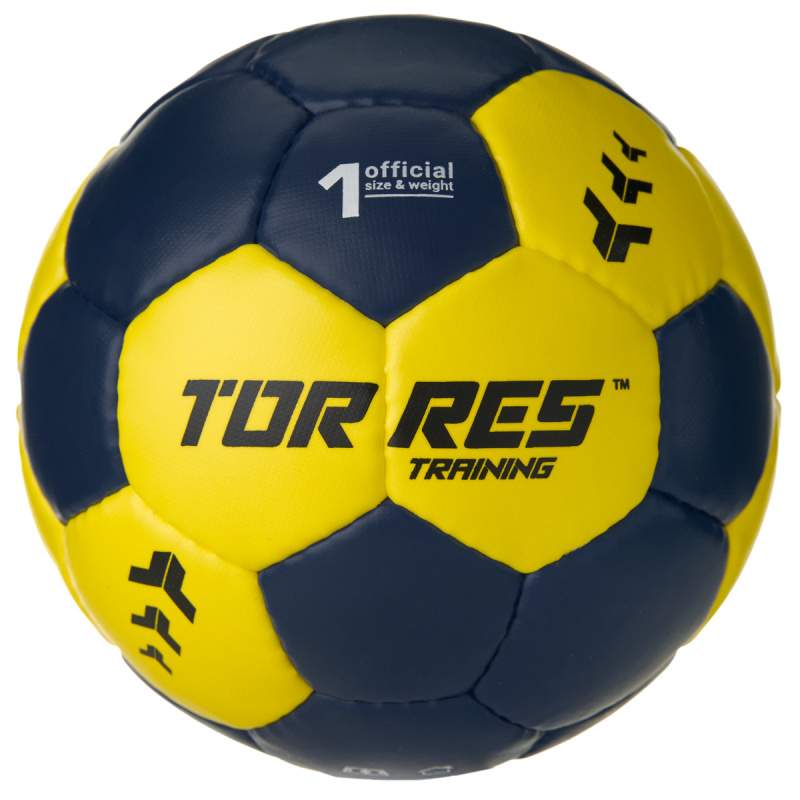 Мяч ганд. TORRES Training, H32451, р.1, ПУ, 4 подкл. слоя, руч. сшивка, мультиколор