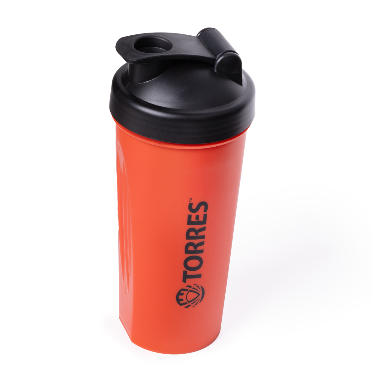 Шейкер спортивный TORRES, S01-600-02, 600мл, черная крышка с колпачком, пластик,ярко-оранжевый