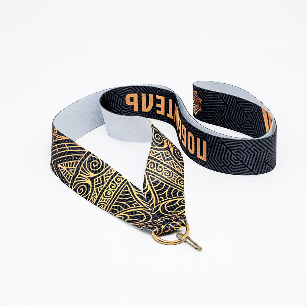 Лента для медали победитель черное золото (1-сторонняя, 25 мм)