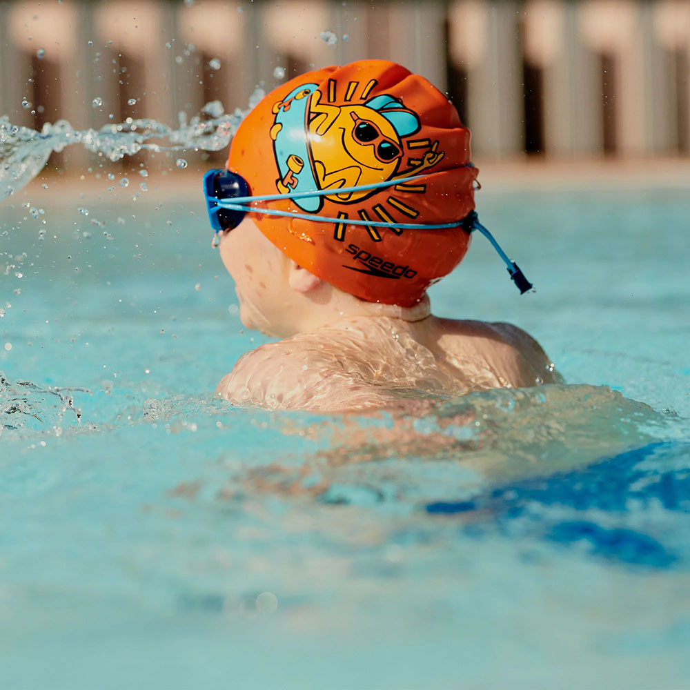 Шапочка для плав. дет. SPEEDO Boom Silicone Cap Jr, 8-0838615955, ОРАНЖЕВЫЙ, силикон