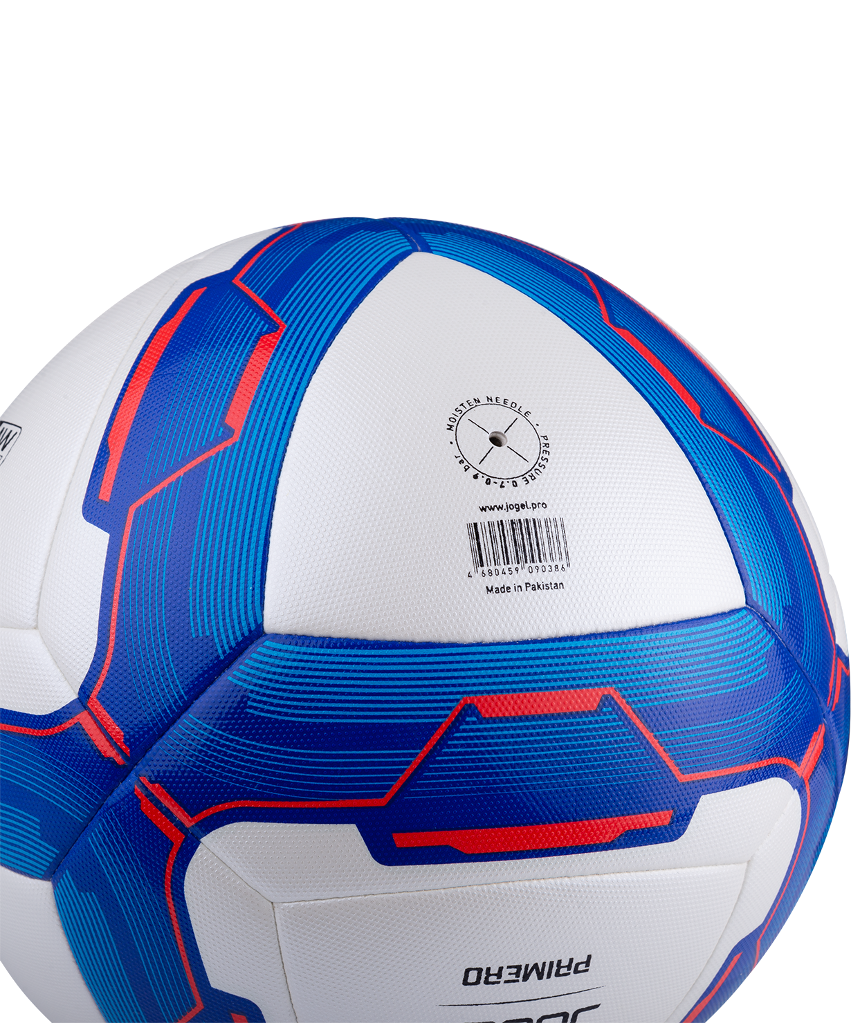 Мяч футбольный JOGEL Primero №4, белый/синий/красный, размер 4