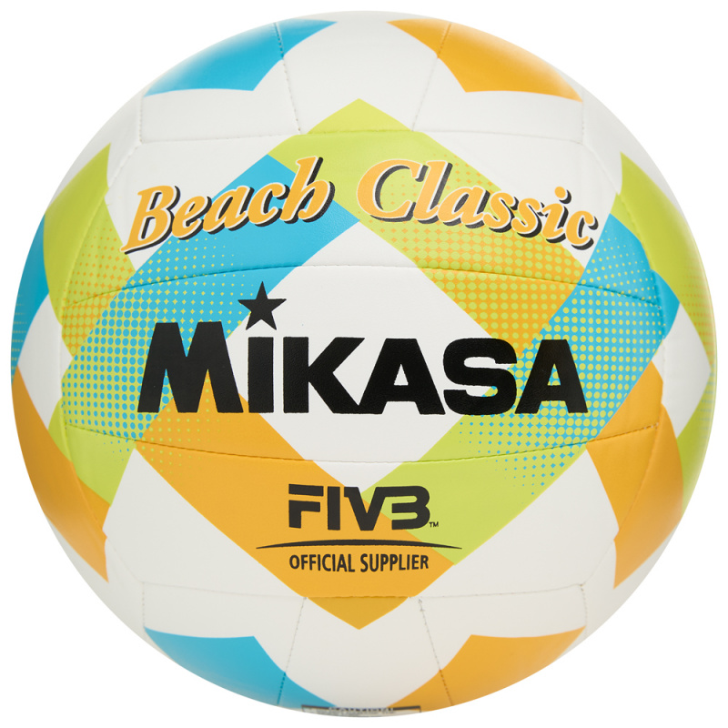Мяч вол. пляжн. MIKASA BV543C-VXA-LG, 18 панелей, синт.кожа (ТПУ), маш.сш., бут.кам, мультиколор