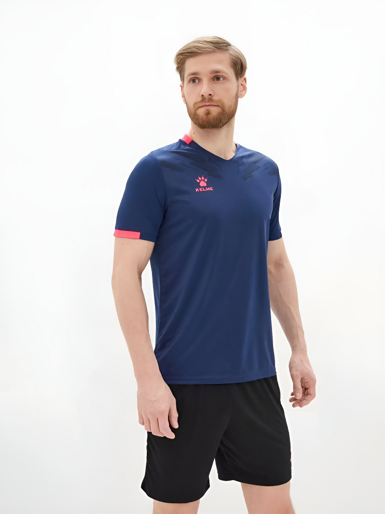 Футбольная форма KELME S/S Football Set (Dark Blue/Black)