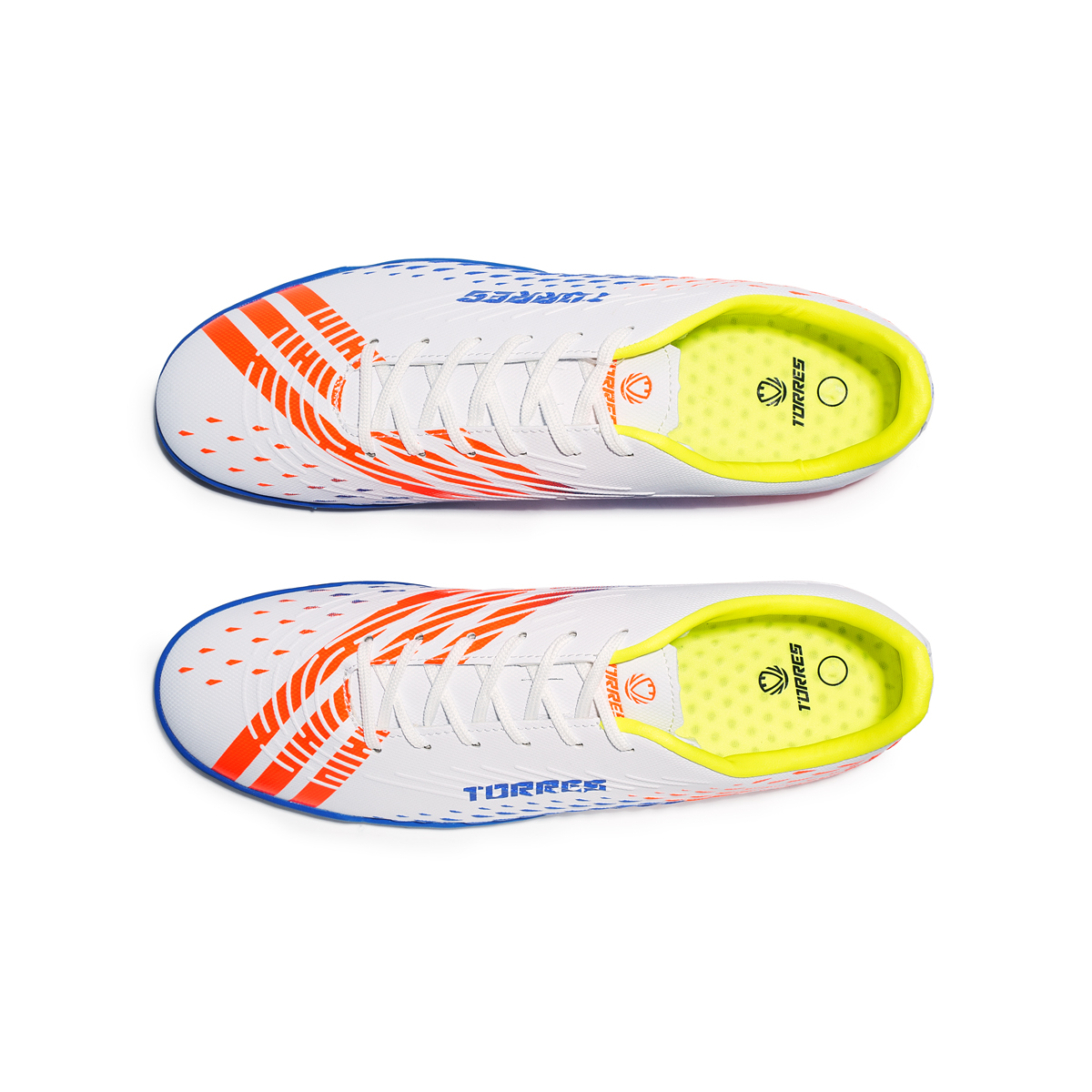 Бутсы зальные TORRES RAYO-J подростковые, TS134234-234-35, р.35, резина,ПУ,текстиль, бело-синий