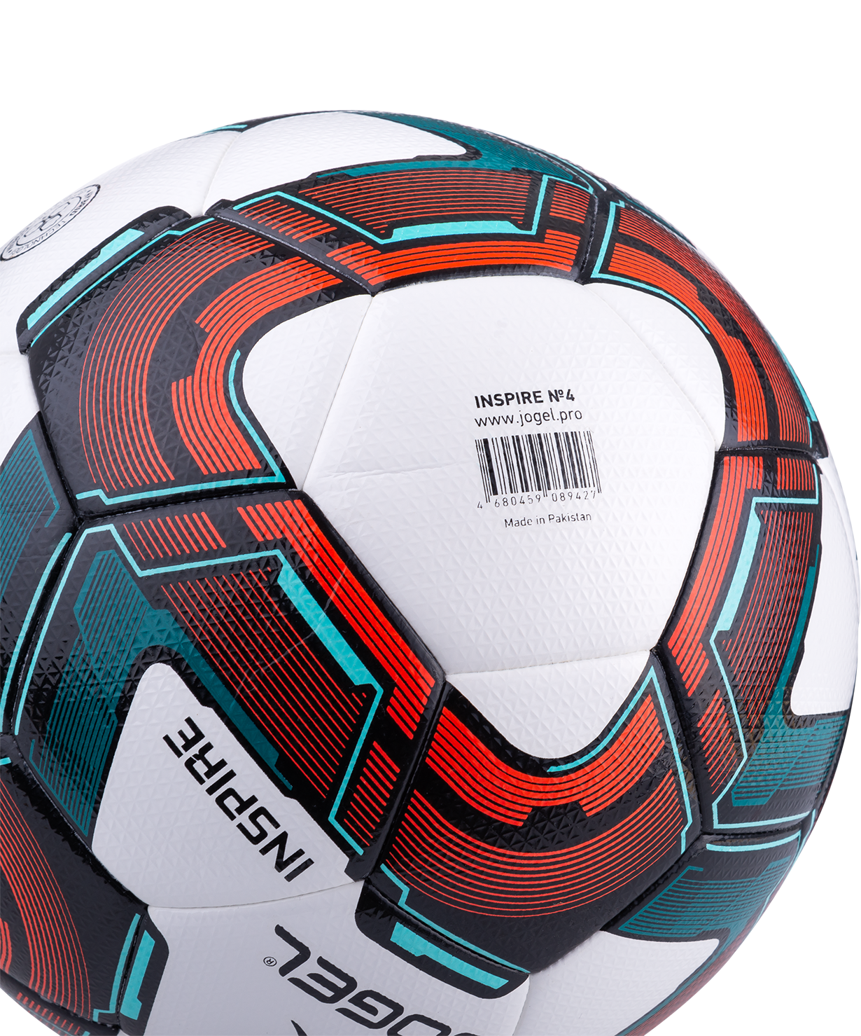Мяч футзальный JOGEL Inspire №4, белый/черный/красный, размер 4