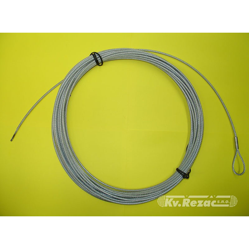 Трос стал. для вол. сетки KV.REZAC, 15085020,в ПВХ оболочке,диам. 3,5 мм,12,5 м,с 1 конц. петл.