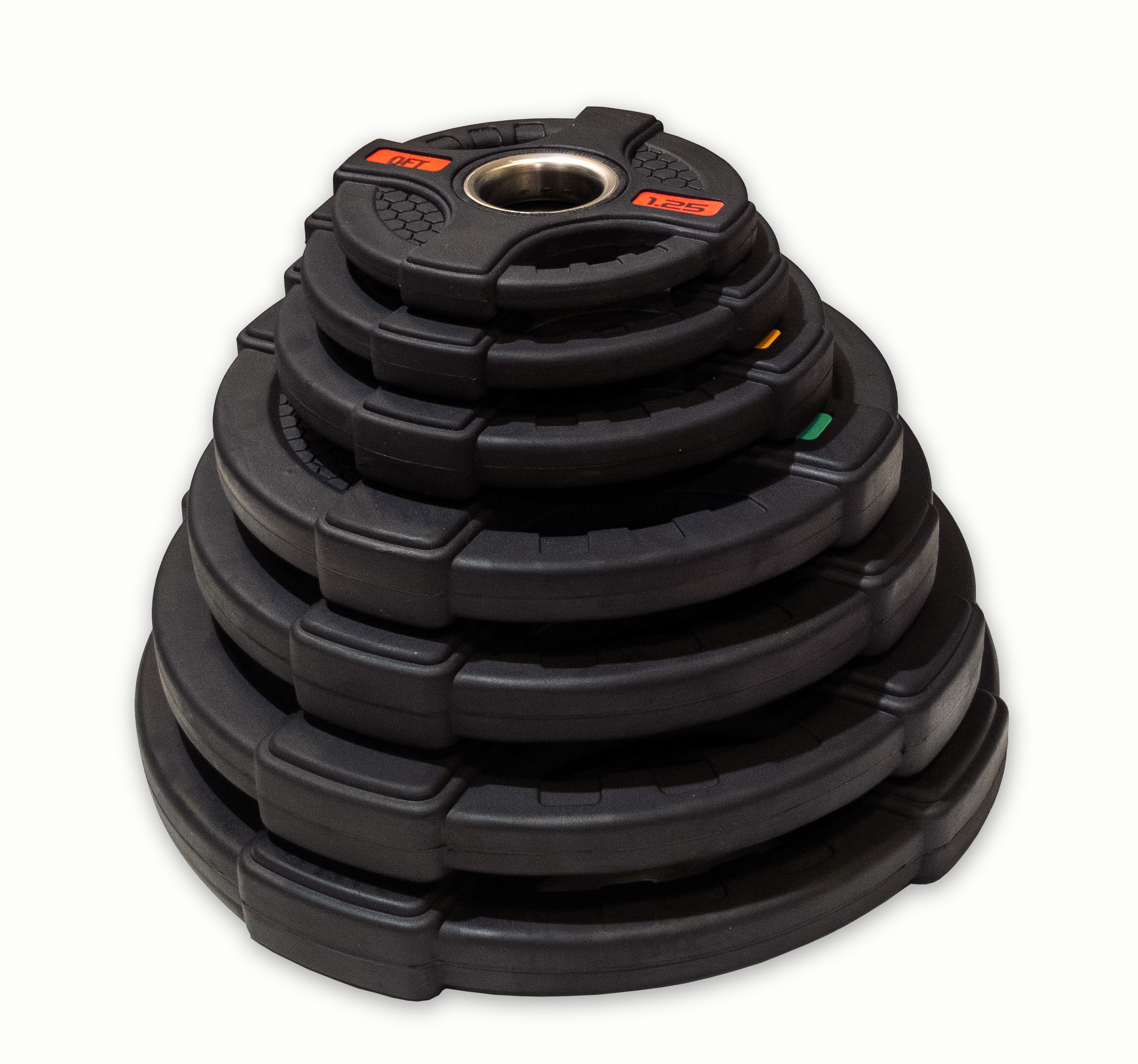 Диск олимпийский обрезиненный черный с двумя хватами 20 кг