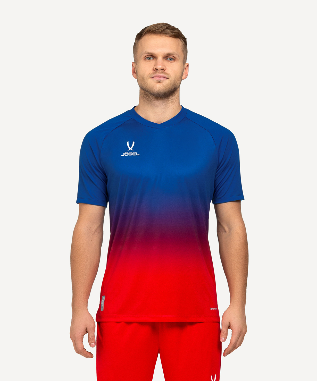 Футболка тренировочная JOGEL NATIONAL PerFormDRY Pre-Match Tee, сине-красный, размер L