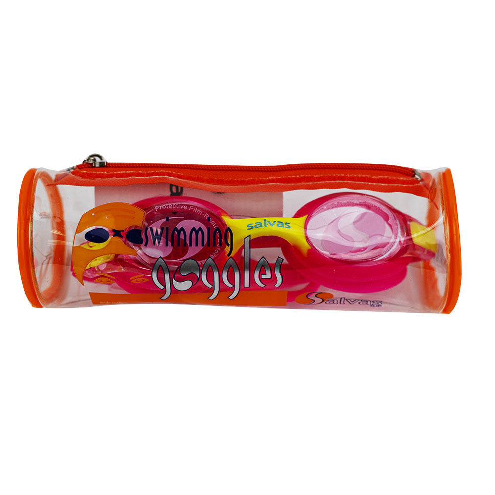 Очки для плав. дет.SALVAS Quak, FG200CF, ПРОЗРАЧНЫЕ линзы, нерег.перенос.,розовая оправа
