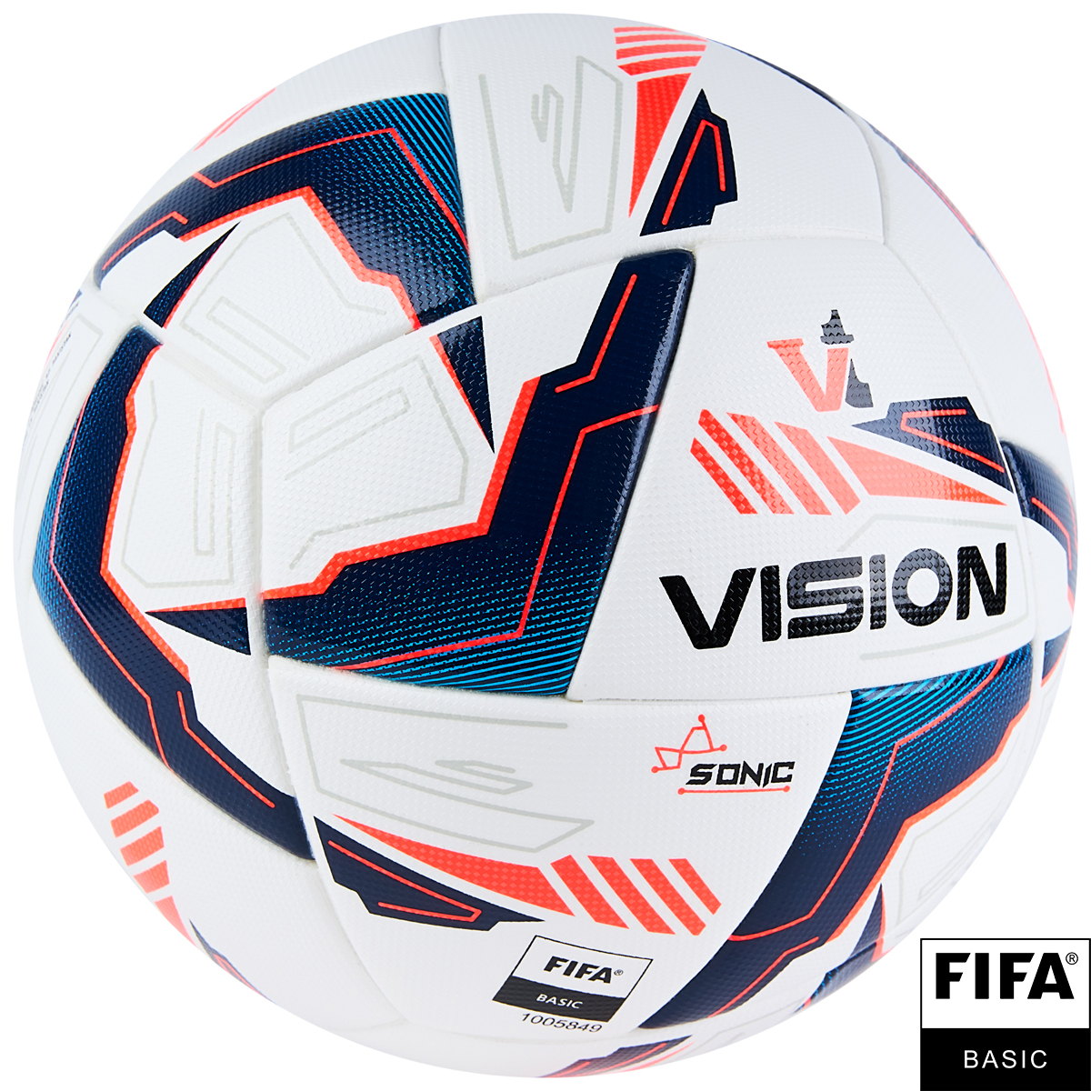 Мяч футб. VISION Sonic, FV324065,р.5, 24 пан.,FIFA Basic,PU, термосш.,бело-синий