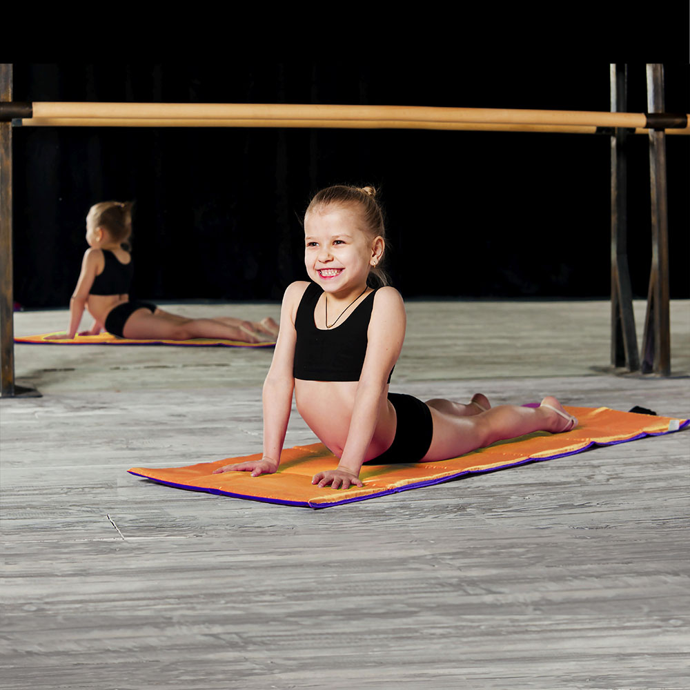 Коврик гимнастический детский INDIGO, SM-043-OBL, полиэстер, стенофон, оранжево-синий