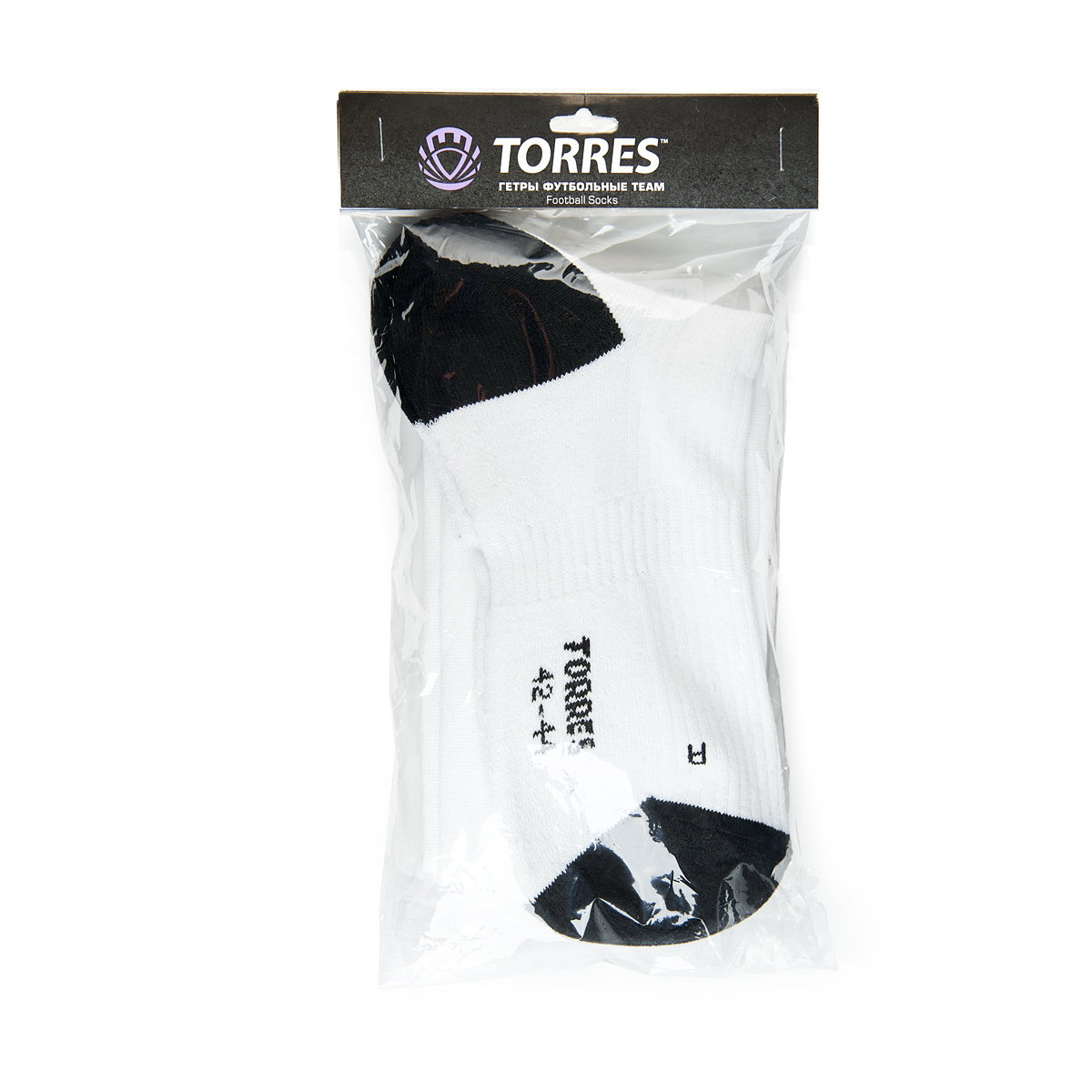 Гетры футб.TORRES Sport Team, FS1108-01-25-27, р.25-27, БЕЛ, хлопок, полиэстер, эластан