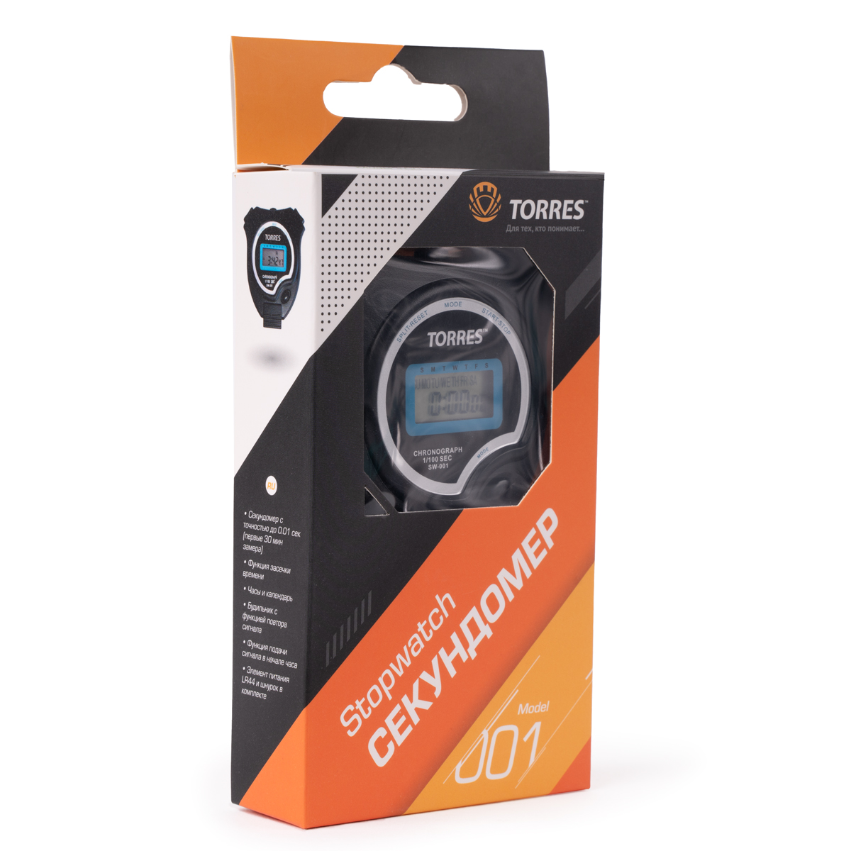 Секундомер TORRES Stopwatch, SW-001, часы, будильник, дата, черно-синий NEW