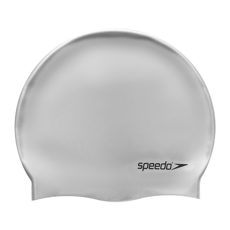Шапочка для плав. SPEEDO Plain Flat Silicone Cap, 8-709911181, СЕРЕБРИСТЫЙ, силикон