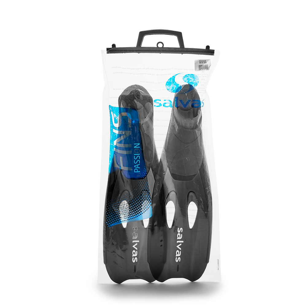 Ласты для плав. Salvas Cancun Fin, BA12542NNSTS,TPR и Technoflex, р.42-43, чёрный