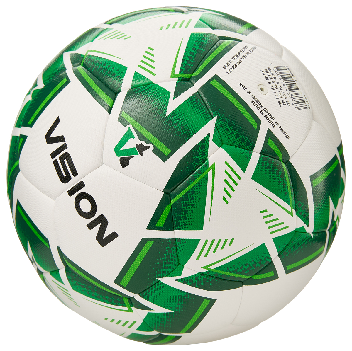 Мяч футзал. VISION MISSION, FS325114 р.4, 32 п. PU, 4 подкл.сл, гибрид.,бело-зелен