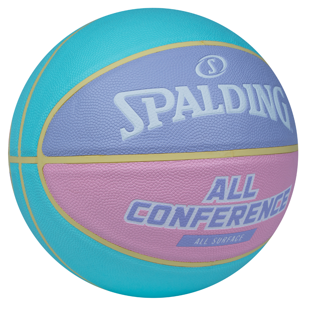 Мяч баск. SPALDING All Conference р.6, 77065z, композит, голубо-розовый