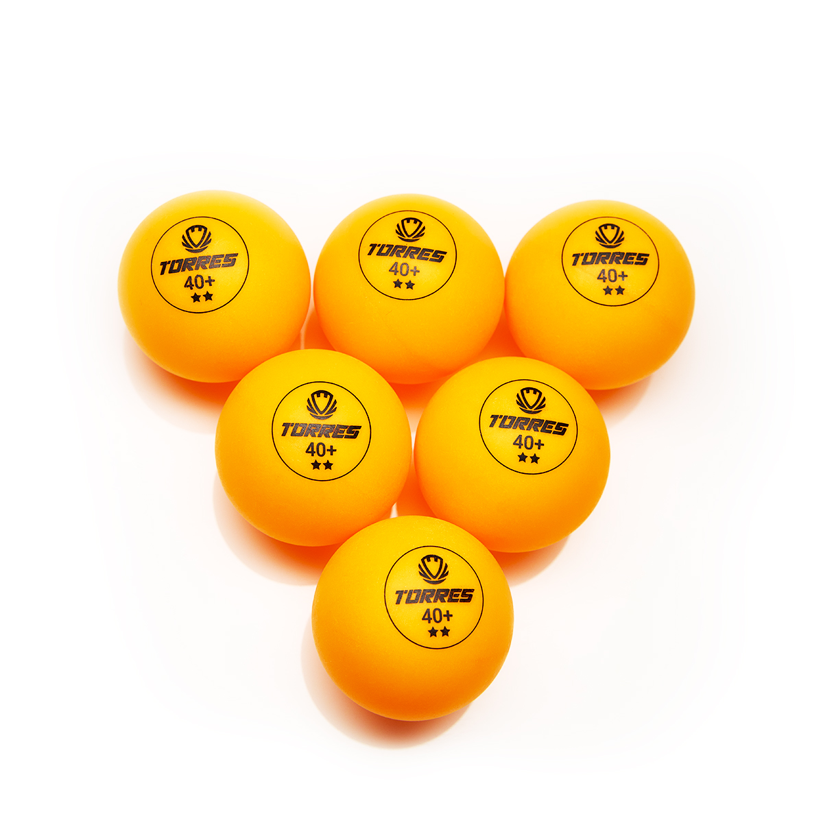 Мяч для наст. тенниса TORRES Club 2*, TT23013, диам. 40+ мм, упак. 6 шт, оранжевый