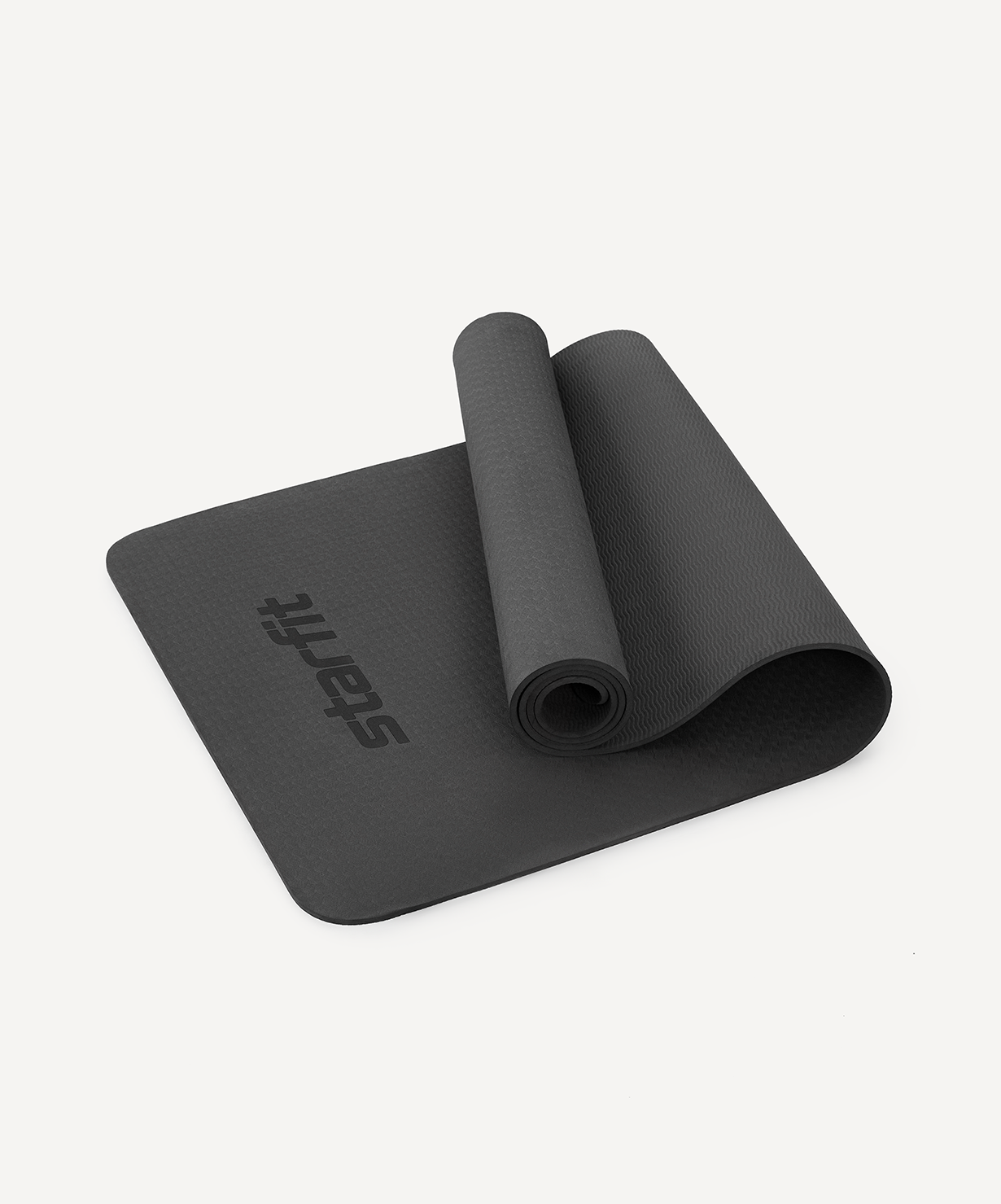 Коврик для йоги и фитнеса STARFIT FM-201, ТПЭ, 183x61x0,6 см, черный