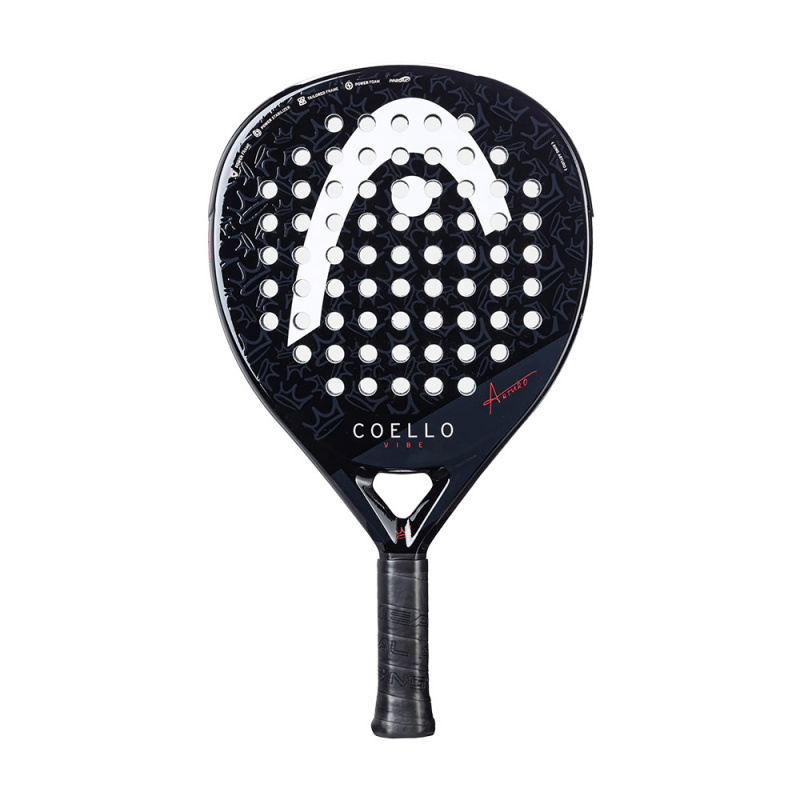 Ракетка для падела HEAD Coello Vibe 2025, 226155, для начинающих, стекловолокно, черный
