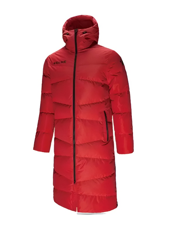 Пуховик KELME Hooded Long Down Jacket Red
