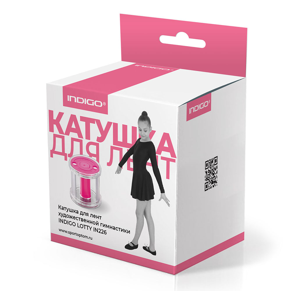 Катушка для лент художественной гимнастики INDIGO LOTTY, IN226-PI, 8см*8,5см, розовый