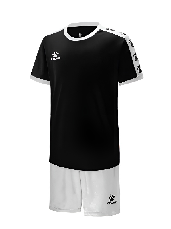 Детская футбольная форма KELME Short Sleeve Football Set Kids (Black/White)