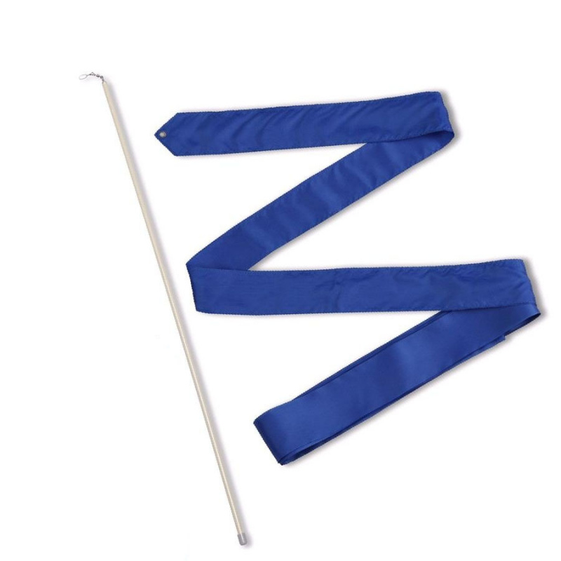 Лента гимнастическая с палочкой 56см, СЕ6-CB, дл.6м, пластик, металл, полиэстер, васильковый