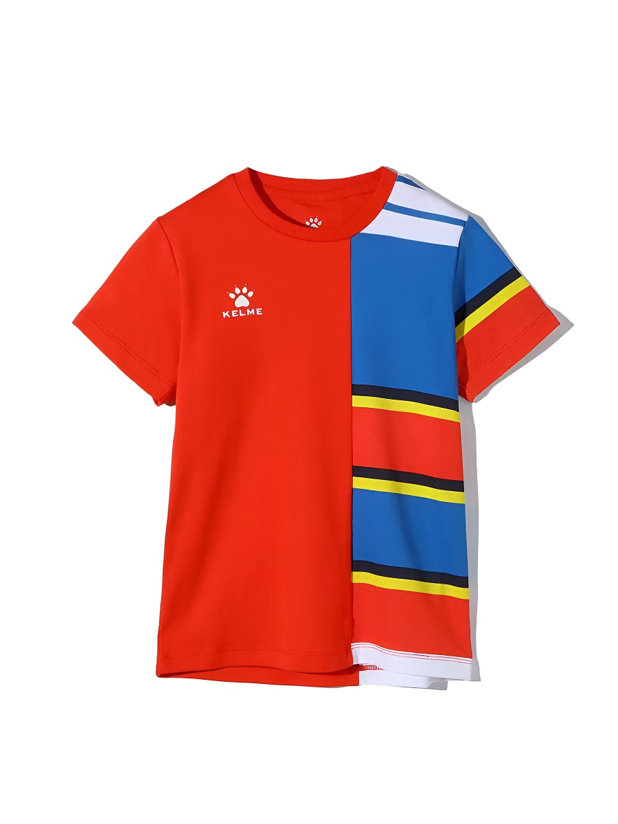 Детская футболка KELME Boys Short Sleeve T-Shirt (Red/Blue)