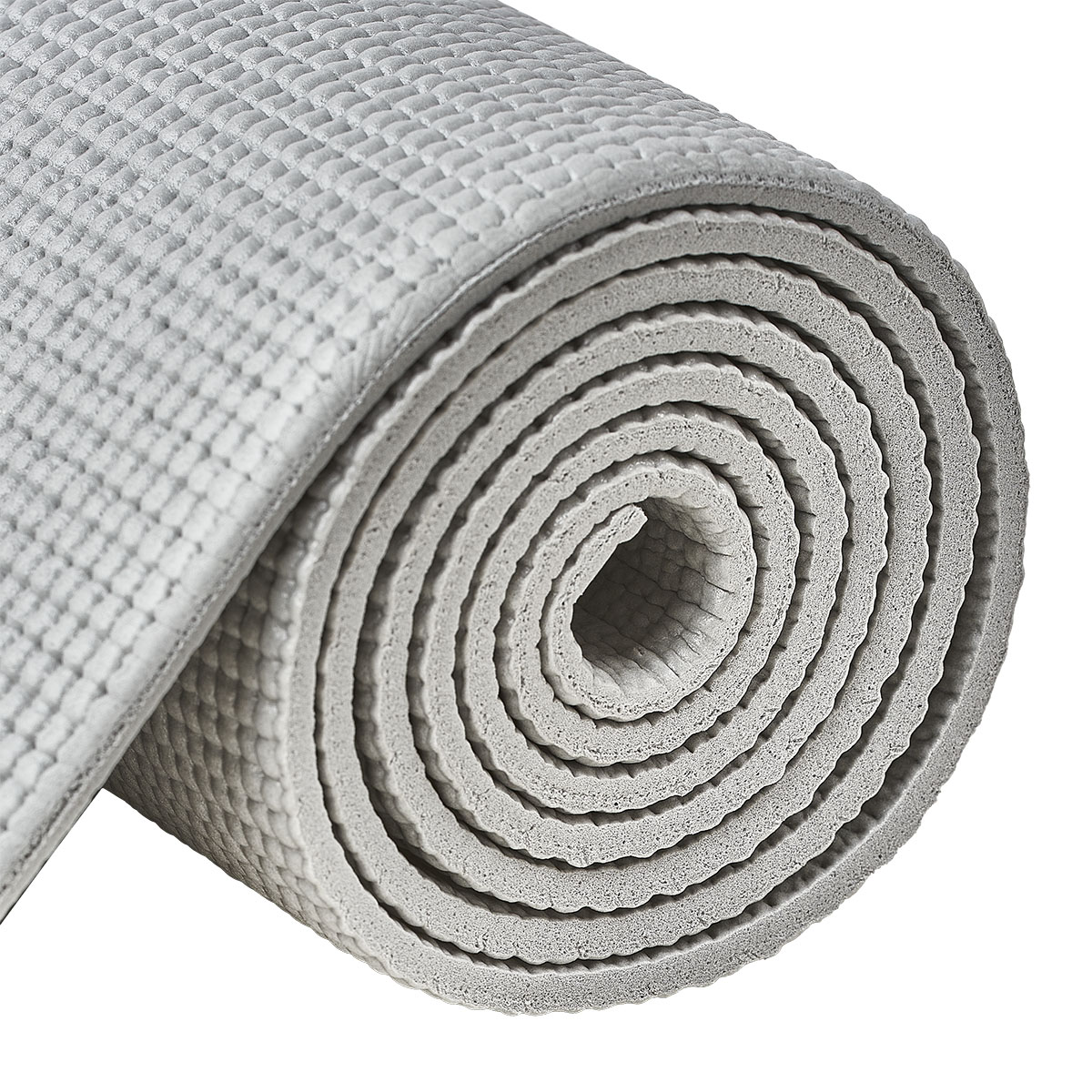 Коврик для йоги TORRES Relax 6, YL12236G, PVC 6 мм, нескользящее покрытие, серый