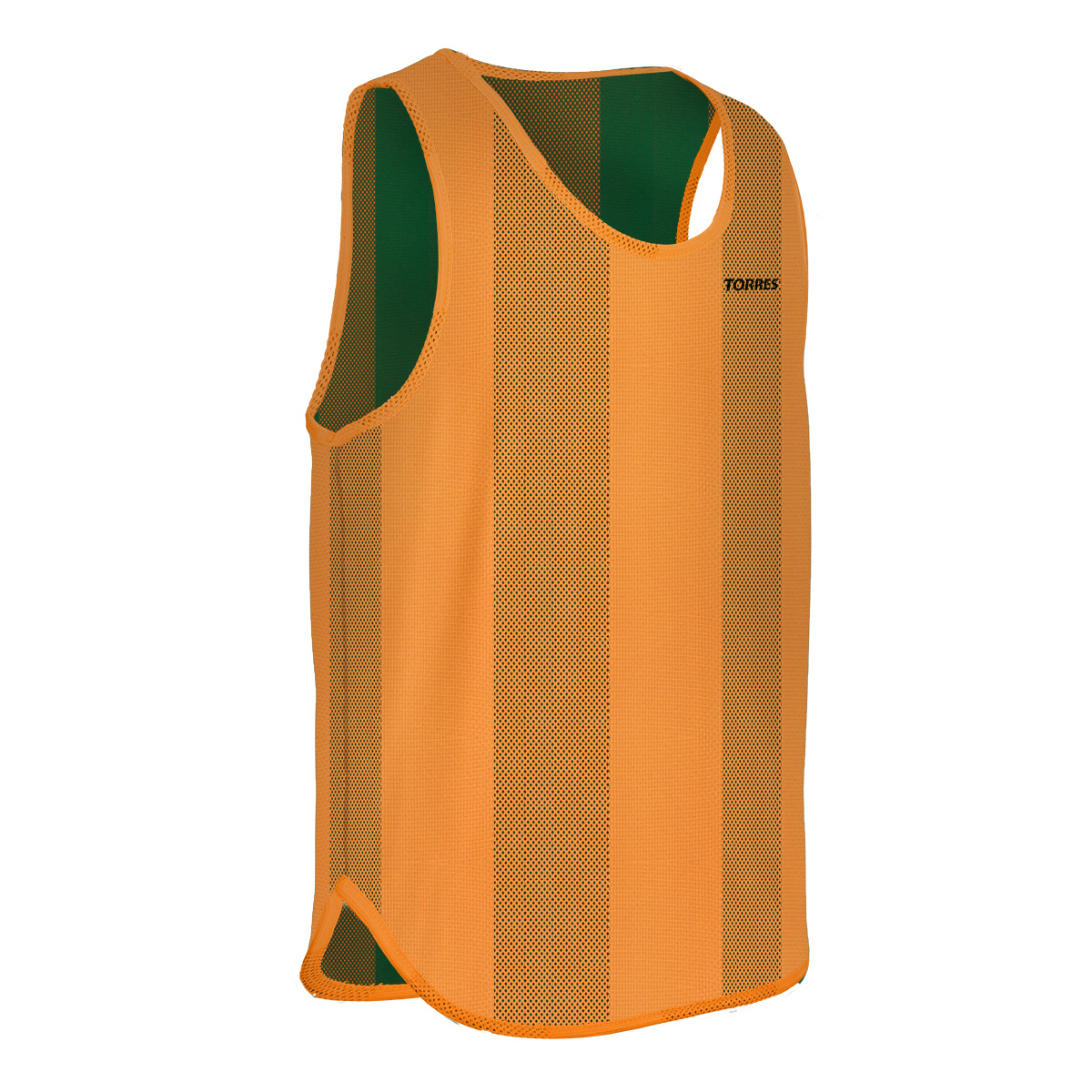 Манишка TORRES двухсторонняя, TR11045O/G, р.Sr, тренировочная, полиэстер, оранж-зеленая