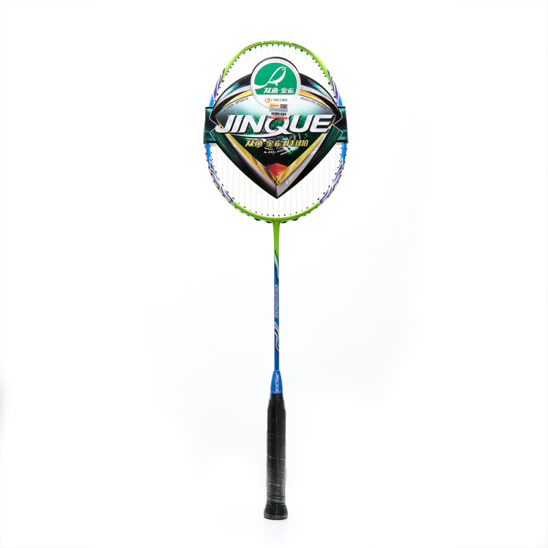 Ракетка для бадм. DOUBLE FISH JINQUE QT-1601, для продвинутых,карбон со струнами,литая,голубой