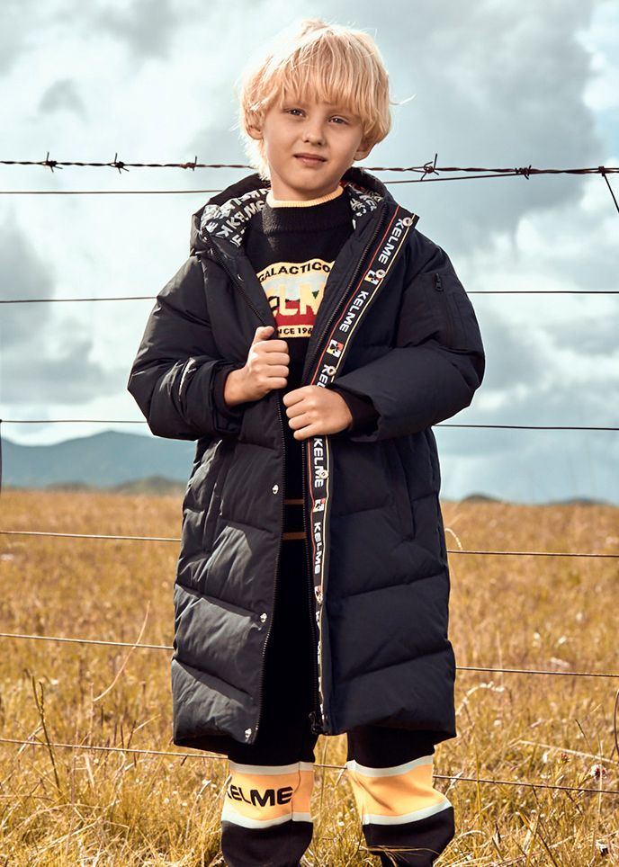 Детский пуховик KELME Boy's Thick Mid-Length Down Jacket Black