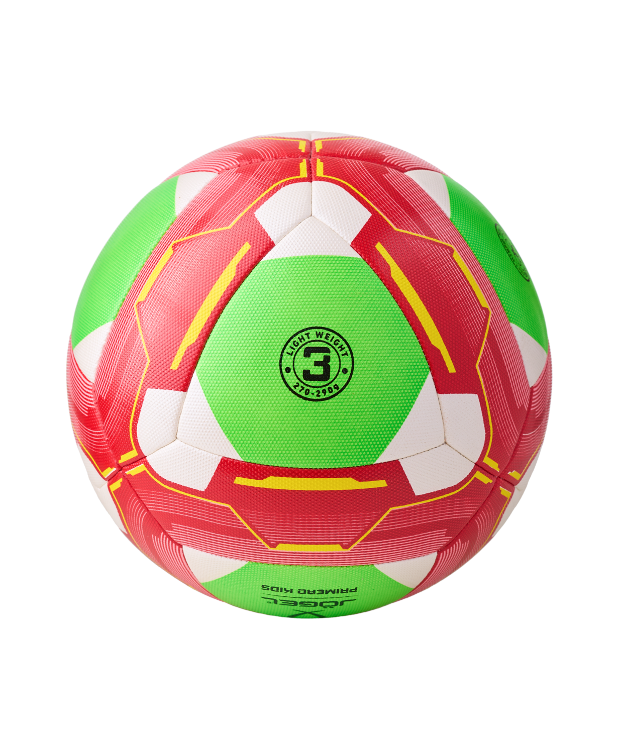 Мяч футбольный Primero Kids №3, белый/красный/зеленый, размер 3