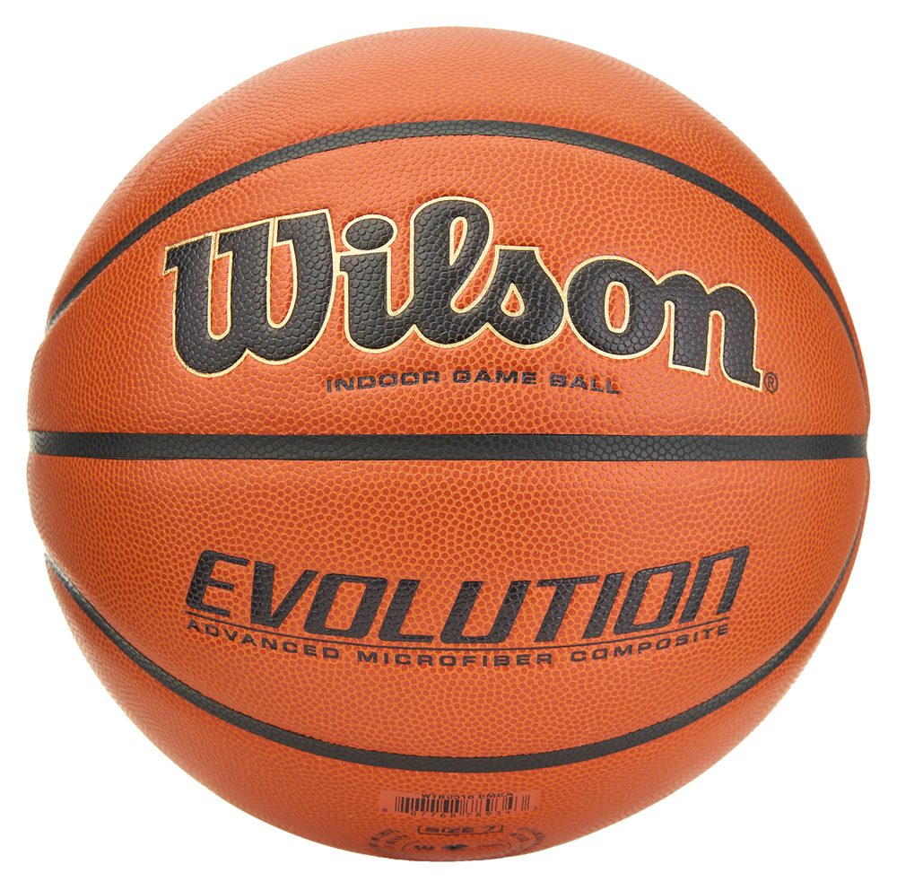 Мяч баск. WILSON Evolution, WTB0516XBEMEA, р.7, микрофибра, бутил. камера, коричневый