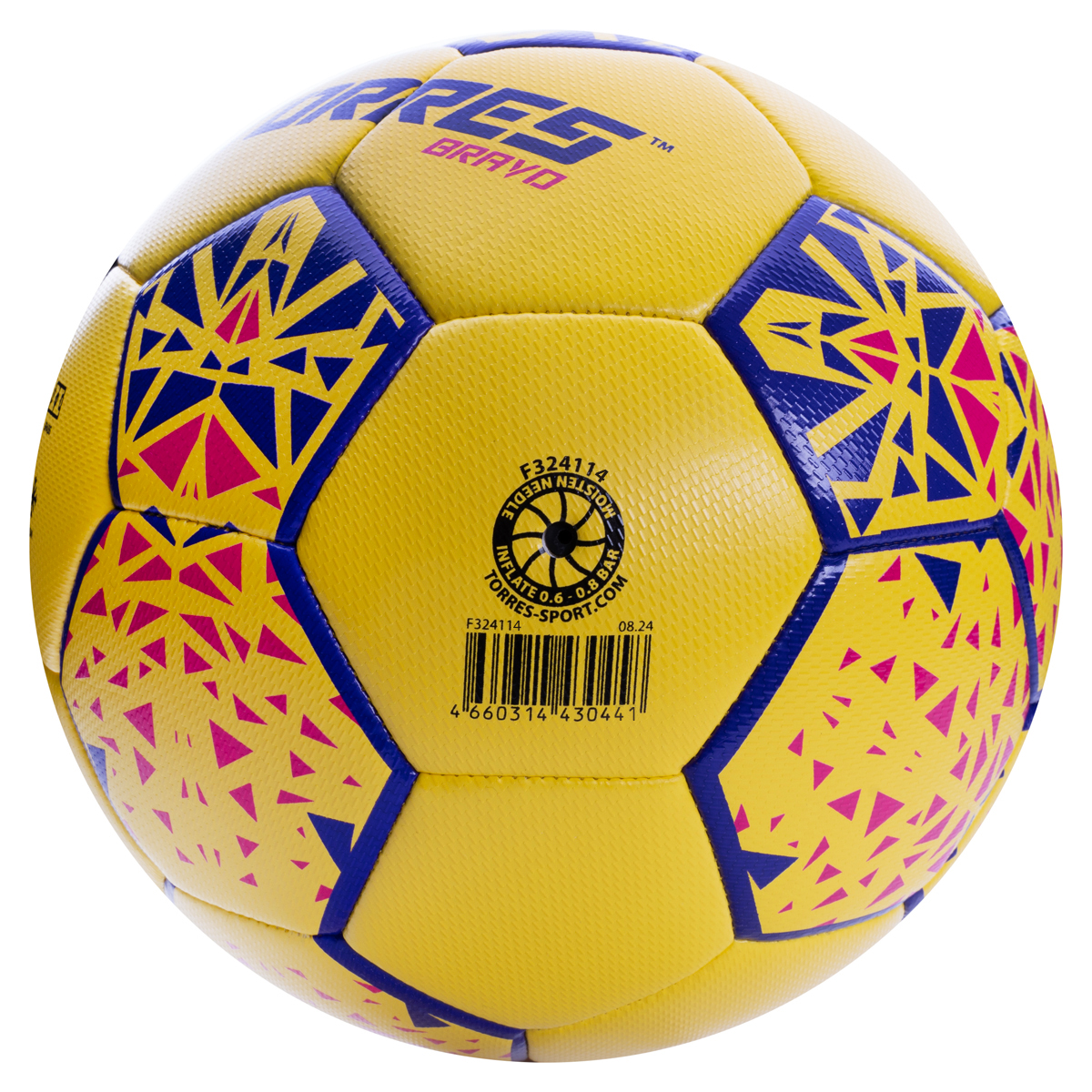 СЦ*Мяч футб. TORRES Bravo-4, F324114, р.4, ПУ, 4 сл, 32 п, гибрид.сшивка, желтый